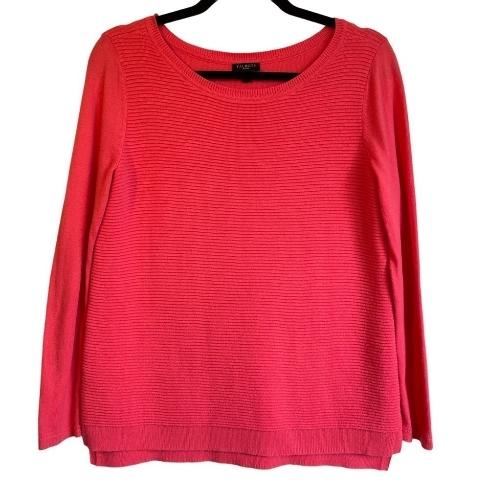 Talbots Ribbed Cotton Blend Ribbed Sweater - Picture 1 of 7
